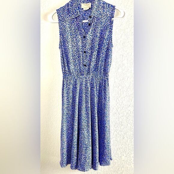 Kate Spade Blue Petals Collared Sleeveless Mini Dress - Picture 8 of 15